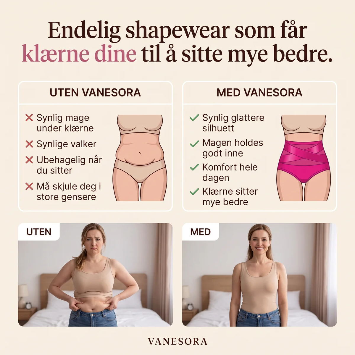 Vanesora Sculpt Brief – fordeler