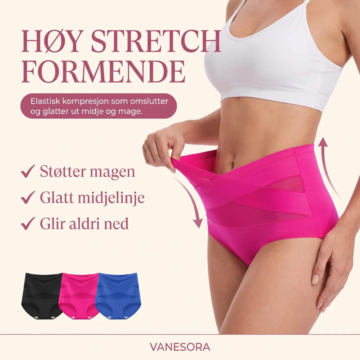 Vanesora Sculpt Brief – usynlig, tryggere, frihet